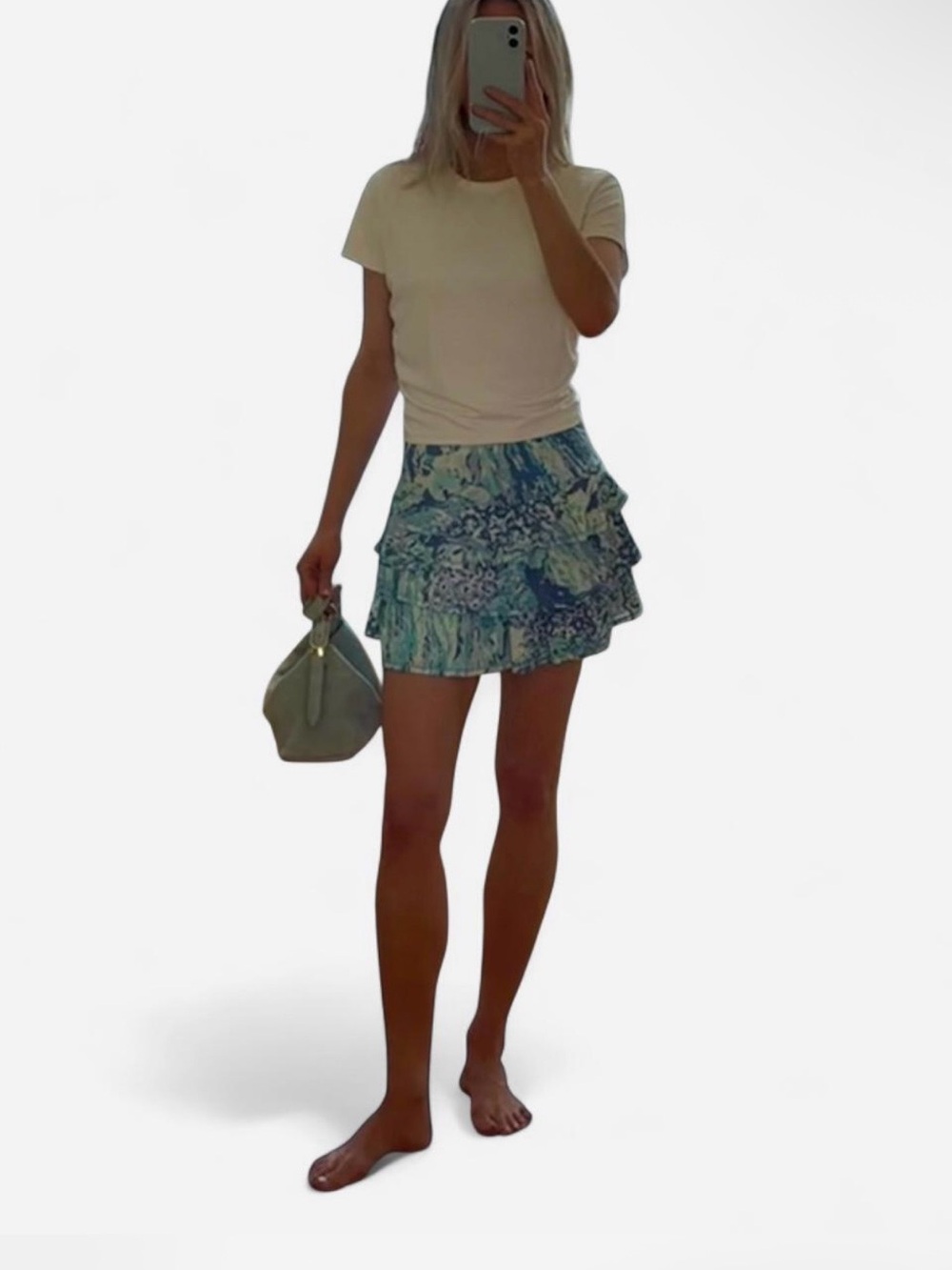 Lilly Pulitzer Blue & Aqua Ruffled Tiered Amira Mini Skort